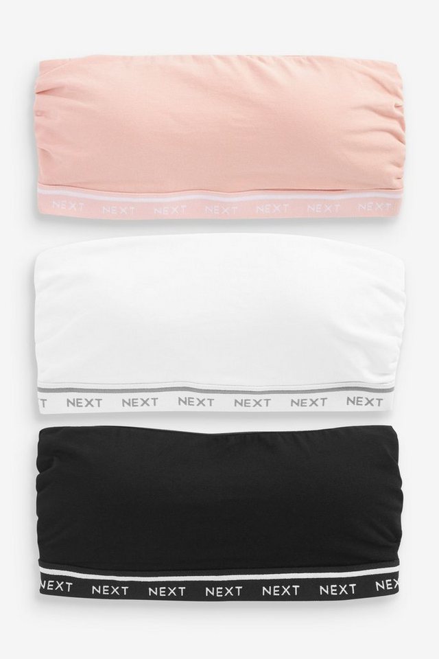 Next Bandeau-BH Bandeau-BHs mit hohem Baumwollanteil, 3er-Pack (3-tlg) von Next