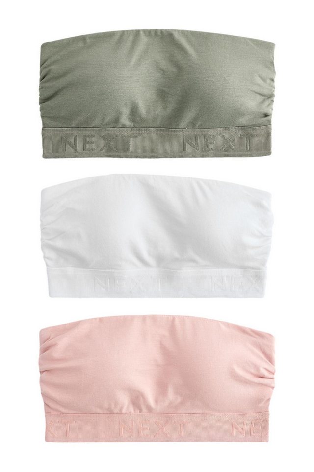 Next Bandeau-BH Bandeau-BHs mit hohem Baumwollanteil, 3er-Pack (3-tlg) von Next