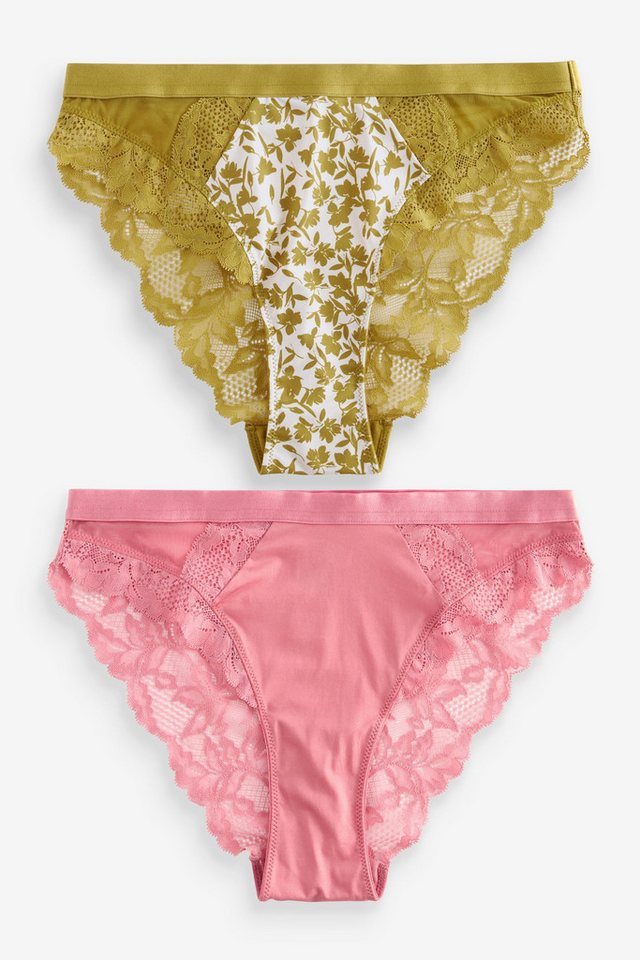Next Bandeau-Bikini-Top 2er-Pack Slips mit Spitze, hoher Beinschnitt (2-St) von Next