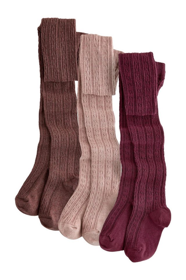 Next Bandeau-Bikini-Top 3er-Pack Strumpfhose mit Zopfmuster (3-St) von Next