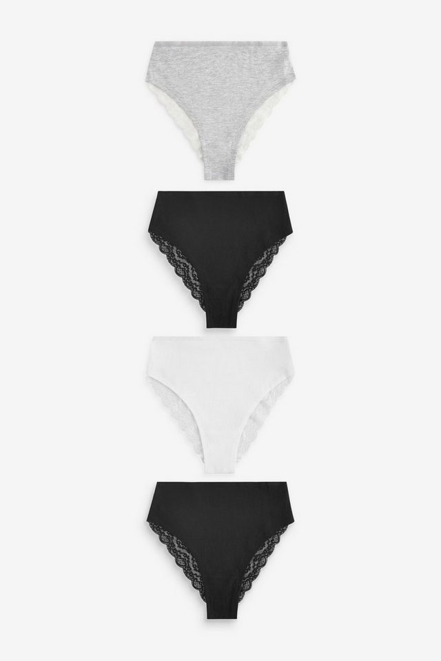 Next Bandeau-Bikini-Top 4 x Slips mit Spitze, hoher Beinausschnitt (4-St) von Next