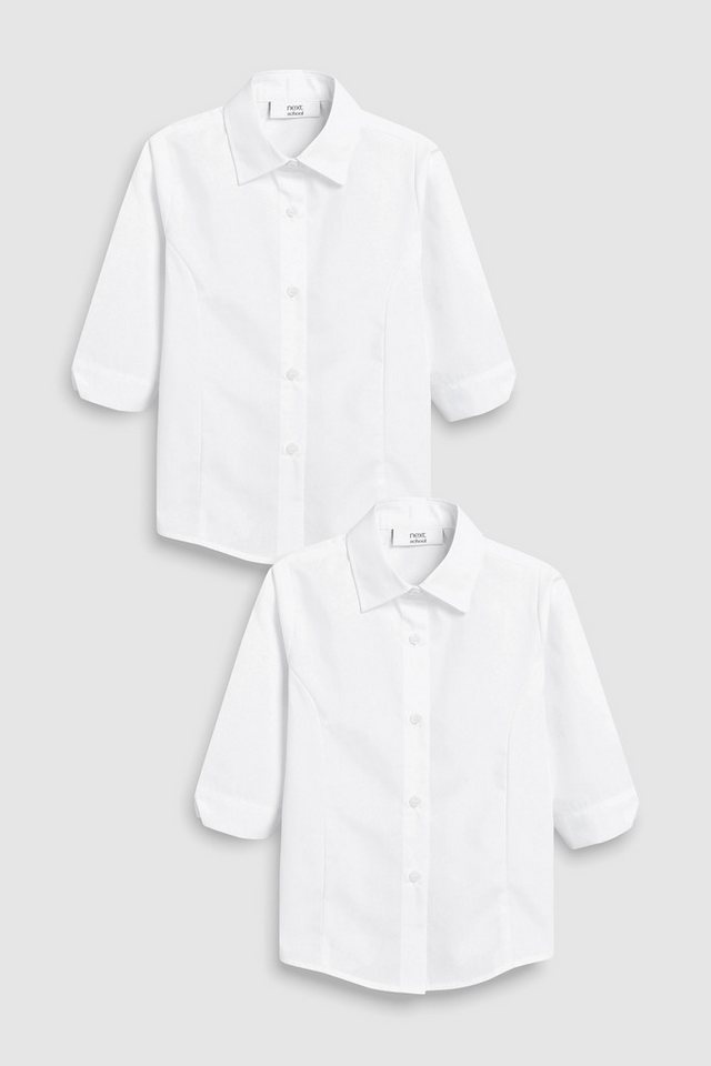 Next Shirtbluse Bluse mit 3/4-Ärmeln 2er-Pack (3-16 J) - Slim Fit (1-tlg) von Next