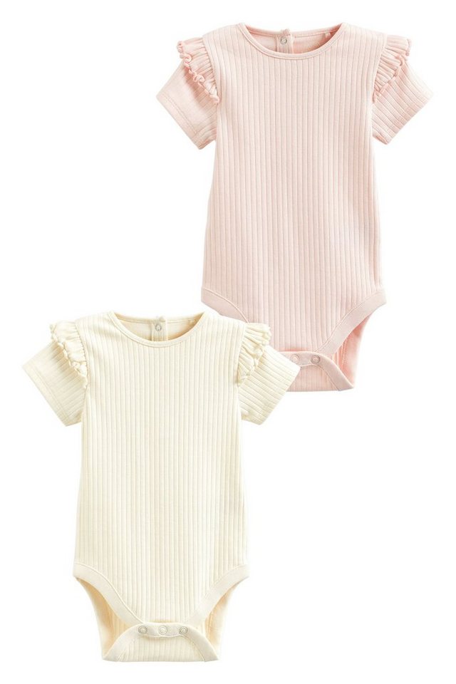 Next Bandeau-Bikini-Top Kurzärmelige Bodysuits mit Rüschen, 2er-Pack (2-St) von Next