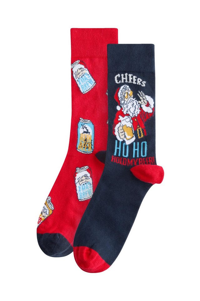 Next Basicsocken Socken mit Weihnachtsmuster, 2er-Pack (2-Paar) von Next