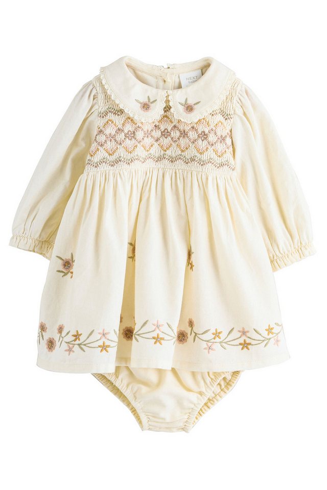 Next Blusenkleid Besticktes Baby-Set mit Langarmkleid und Höschen (2-tlg) von Next