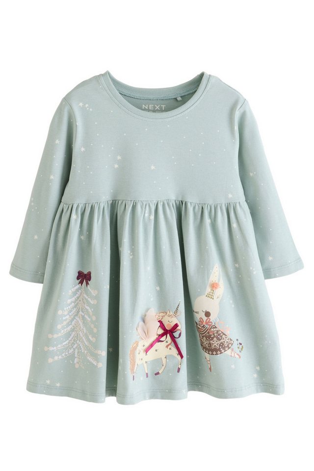 Next Blusenkleid Langärmeliges Weihnachtskleid mit Motiv (1-tlg) von Next