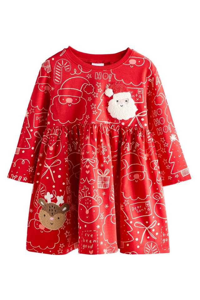 Next Blusenkleid Langärmeliges Weihnachtskleid mit Motiv (1-tlg) von Next