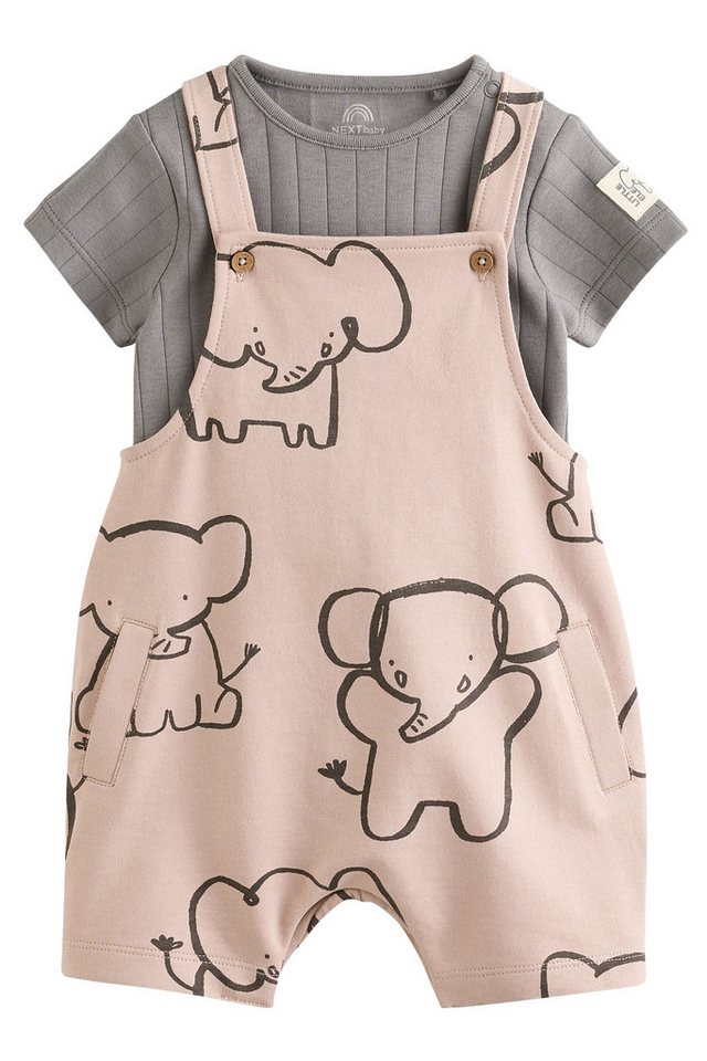 Next Body & Hose Baby-Latzhose und Body 100 % Baumwolljersey, Set (2-tlg) von Next