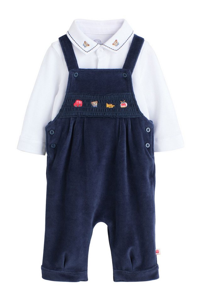 Next Body & Hose Baby Set aus Velours mit Latzhose und Bodysuit (2-tlg) von Next