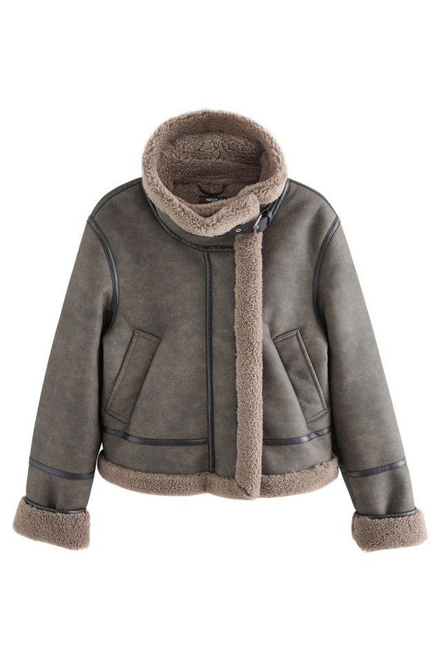 Next Bomberjacke Pilotenjacke mit Trichterkragen und Borgfutter (1-St) von Next