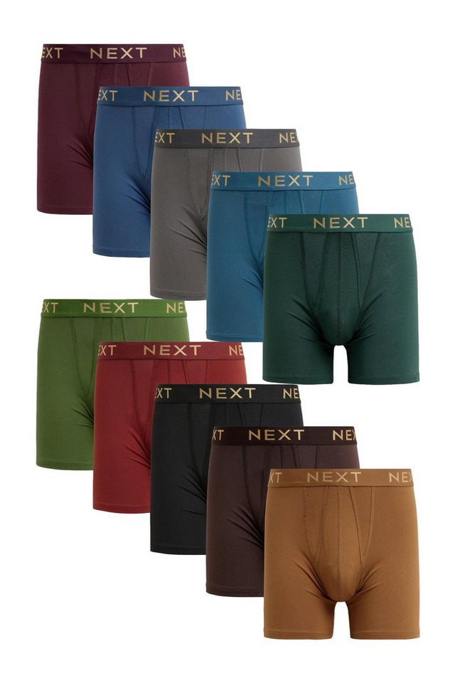 Next Boxershorts 10er-Pack Längere Sport-Unterhosen mit Eingriff (10-St) von Next