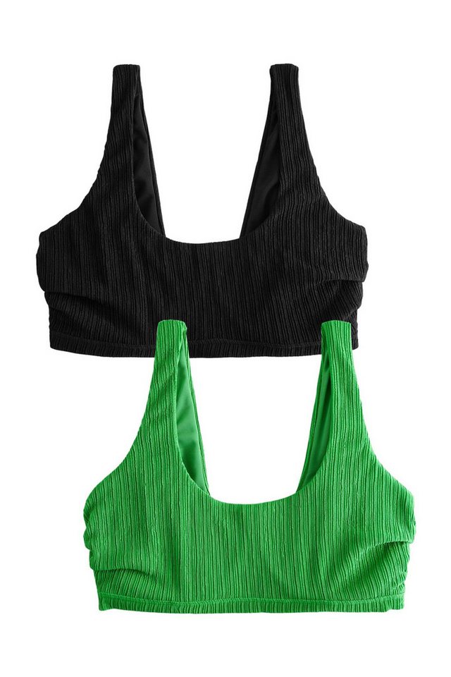 Next Bügel-Bikini-Top 2er-Pack gerippte Bikini-Kurztops, DD+ (2-St) von Next