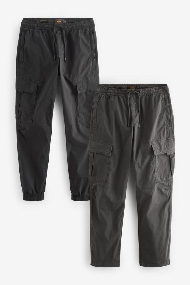 Next Cargohose 2er-Pack Regular Fit Utility-Cargohose + Stretch (2-tlg) von Next