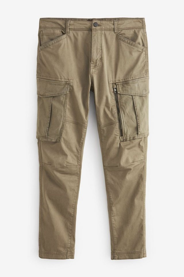 Next Cargohose Slim Fit Stretch-Cargohose mit Zierreißverschluss (1-tlg) von Next