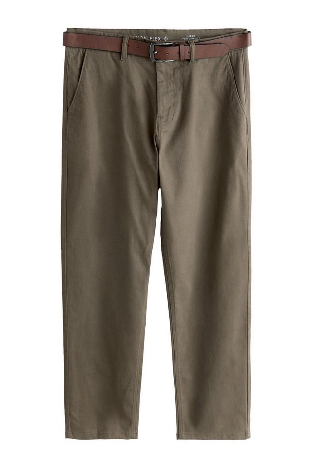 Next Chinohose Straight Fit Motionflex Chinohose mit Gürtel (2-tlg) von Next