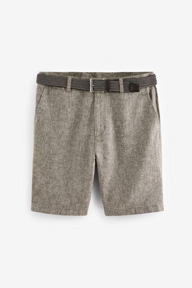 Next Chinoshorts Shorts aus Baumwolle und Leinen mit Gürtel (2-tlg) von Next