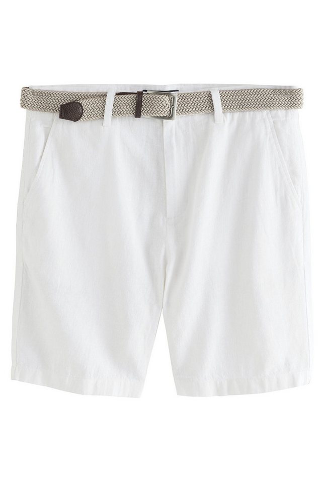 Next Chinoshorts Shorts aus Baumwolle und Leinen mit Gürtel (2-tlg) von Next