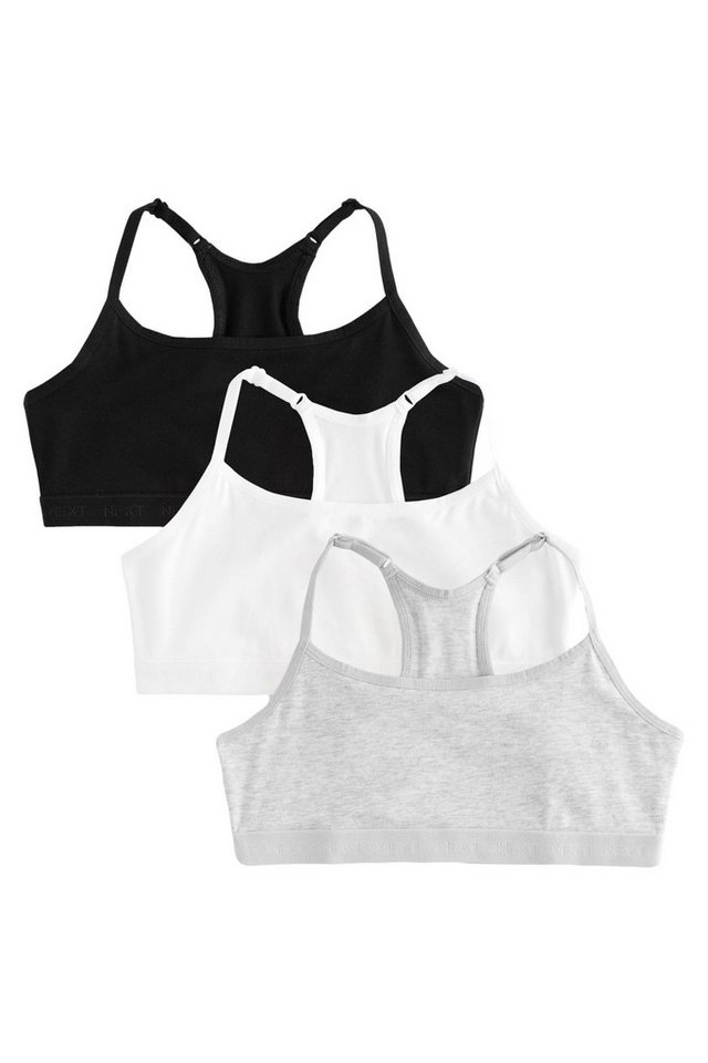 Next Crop-Top 3er-Pack Kurze Trägertops mit Ringerrücken (3-tlg) von Next