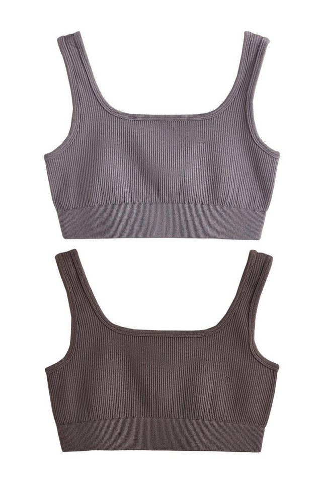 Next Crop-Top Gerippte BH-Tops, 2er-Pack (2-tlg) von Next