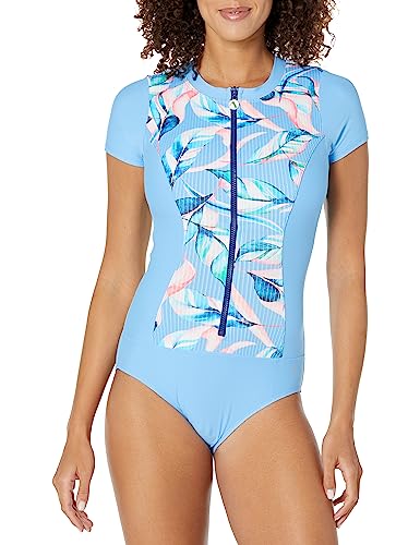 Next Damen Doheny Zip One Piece Badeanzug, Capri Blue, XL von Next