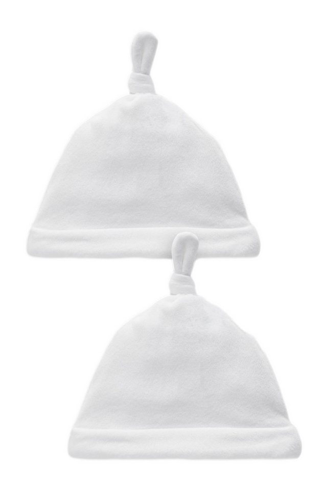 Next Erstlingsmütze Baby-Knotenmütze aus Velours im 2er-Pack (2-St) von Next