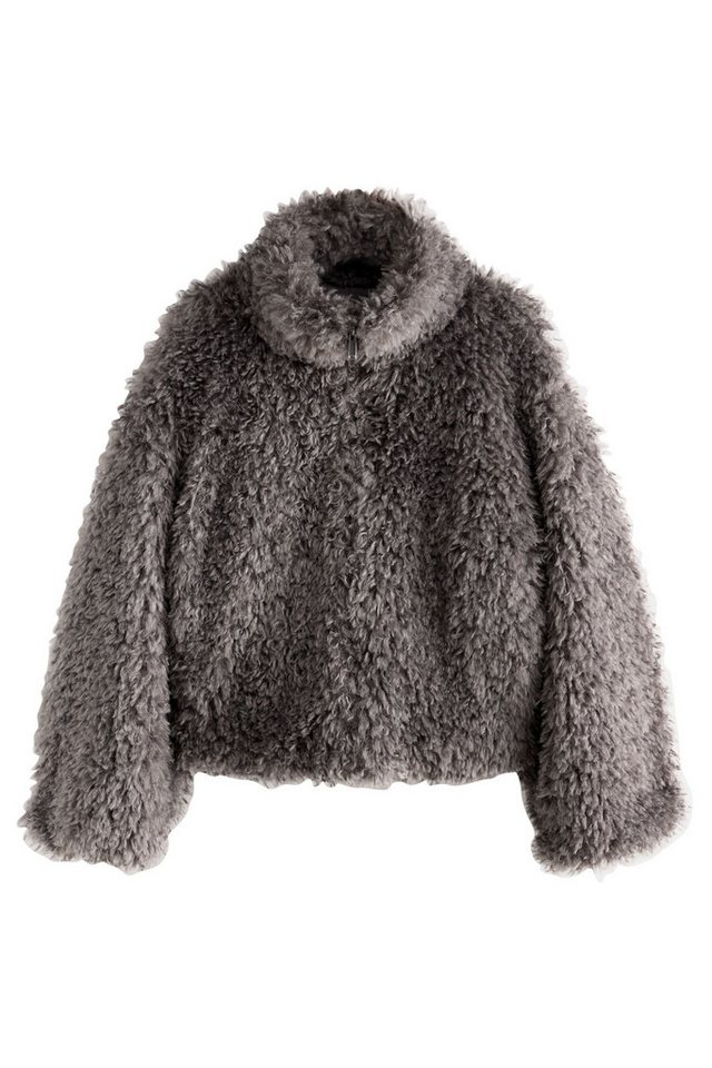 Next Fellimitatjacke Kunstfelljacke mit Reißverschluss + Trichterkragen (1-St) von Next