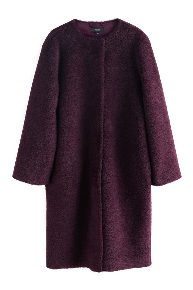 Next Fellimitatmantel Mantel ohne Kragen aus Kunstfell (1-tlg) von Next