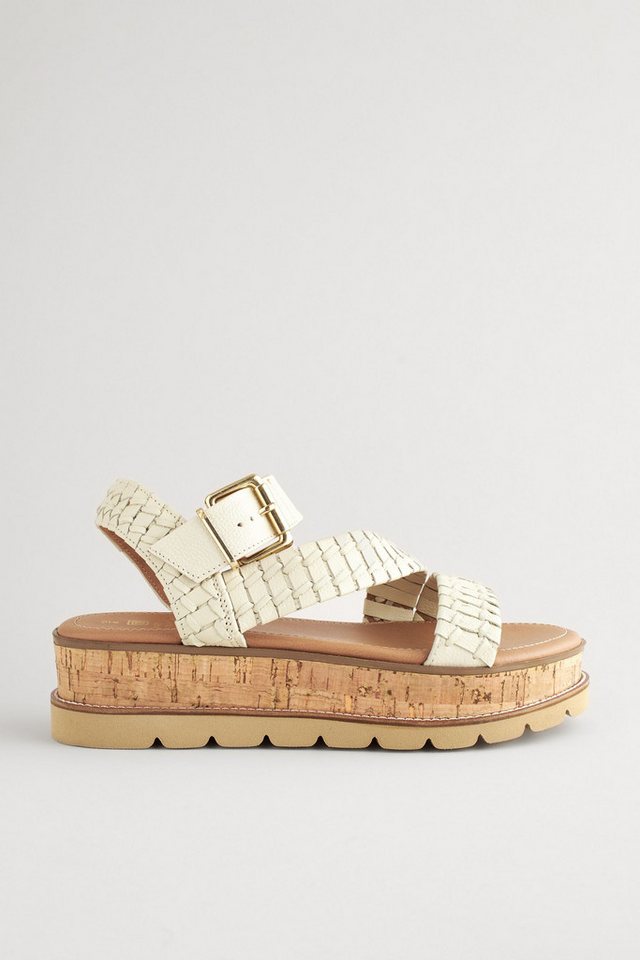 Next Forever Comfort® Ledersandalen, Kork-Flatformsohle Keilsandalette (1-tlg) von Next