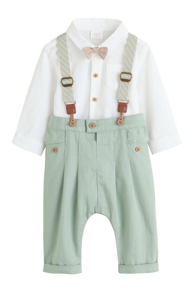 Next Hemd & Hose 3-teiliges Baby-Set mit Hemd, Hose und Hosenträger (3-tlg) von Next