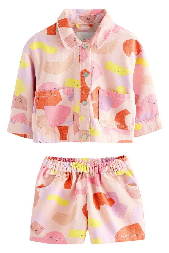 Next Hemd & Hose Shorts und Jacke aus Denim mit Rosen-Print (2-tlg) von Next