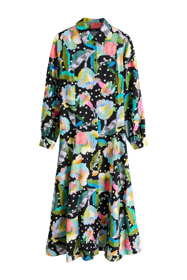 Next Hemdblusenkleid Langärmeliges Hemdkleid in Midilänge (1-tlg) von Next