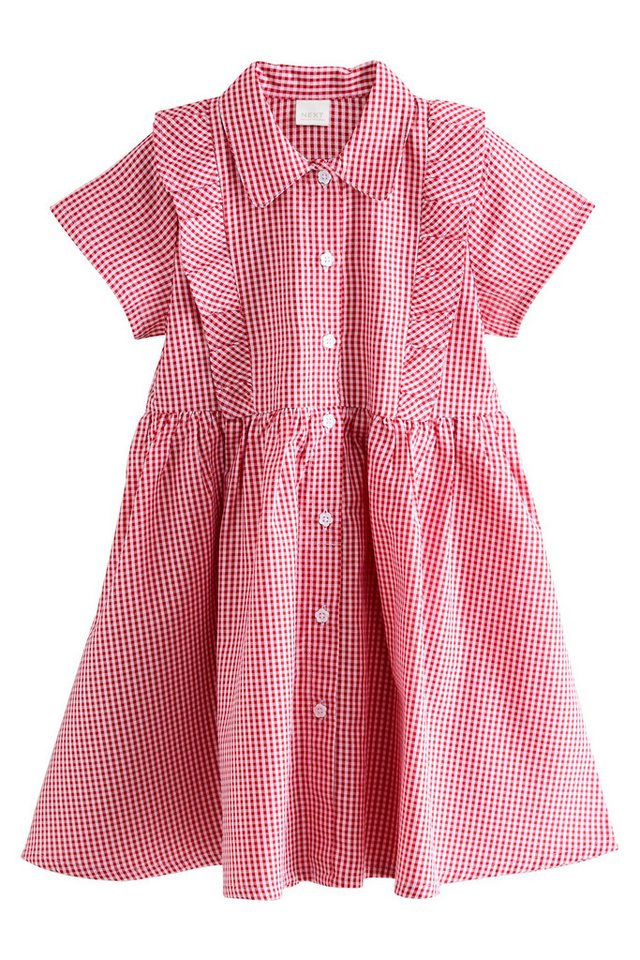 Next Hemdblusenkleid Schulkleid mit Vichykaros und Rüschen (1-tlg) von Next