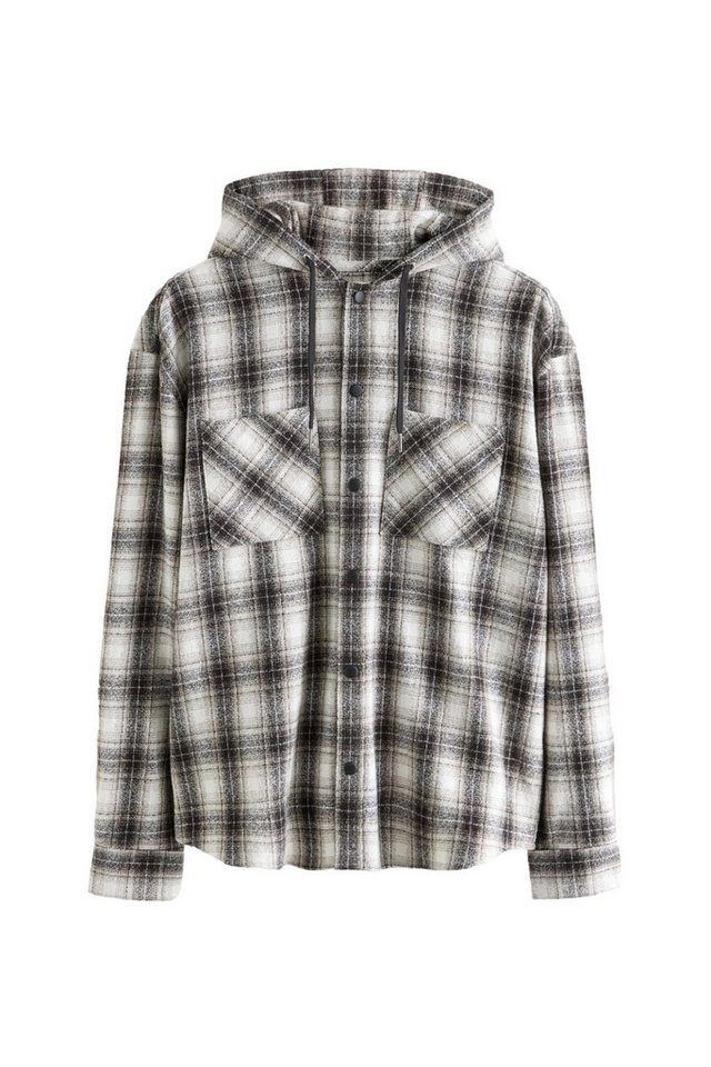 Next Hemdjacke Karierte Hemdjacke mit Kapuze aus 100 % Baumwolle (1-St) von Next