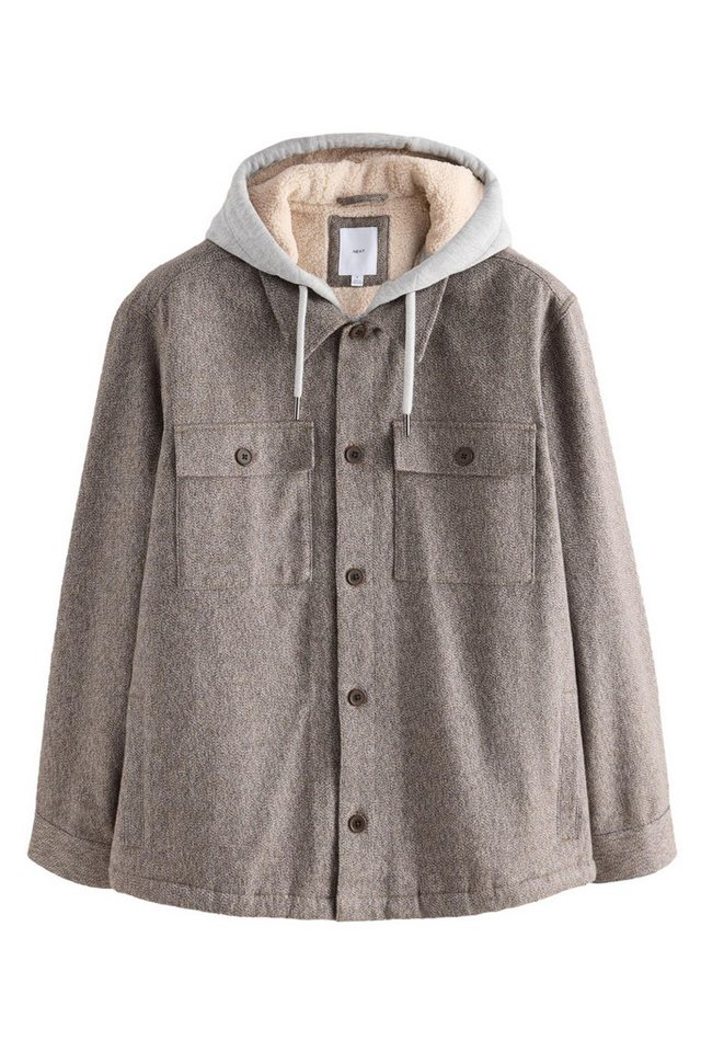 Next Hemdjacke Strukturierte Hemdjacke mit Kapuze und Borg-Futter (1-St) von Next