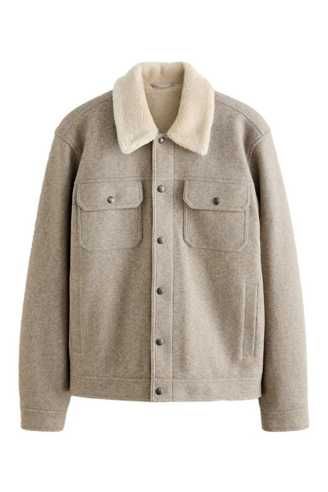 Next Hemdjacke Truckerjacke aus Wollmischung mit Borgfutter (1-St) von Next