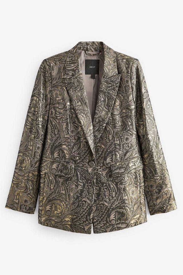 Next Jackenblazer Einreihige Jacke aus Jacquard in Metallic (1-tlg) von Next