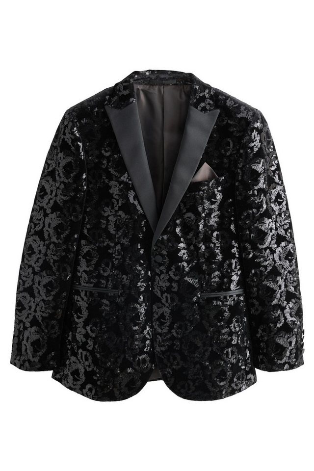 Next Jackenblazer Slim Fit geblümtes Samtsakko mit Paillettendetails (1-tlg) von Next