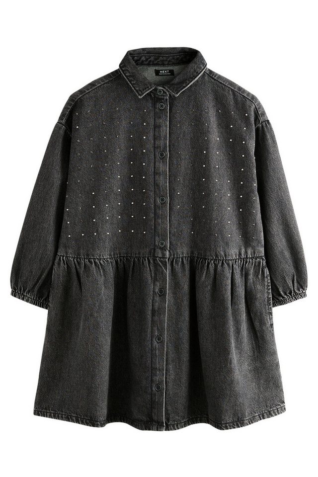 Next Jeanskleid Hemdblusenkleid aus Denim mit Strasssteinen (1-tlg) von Next