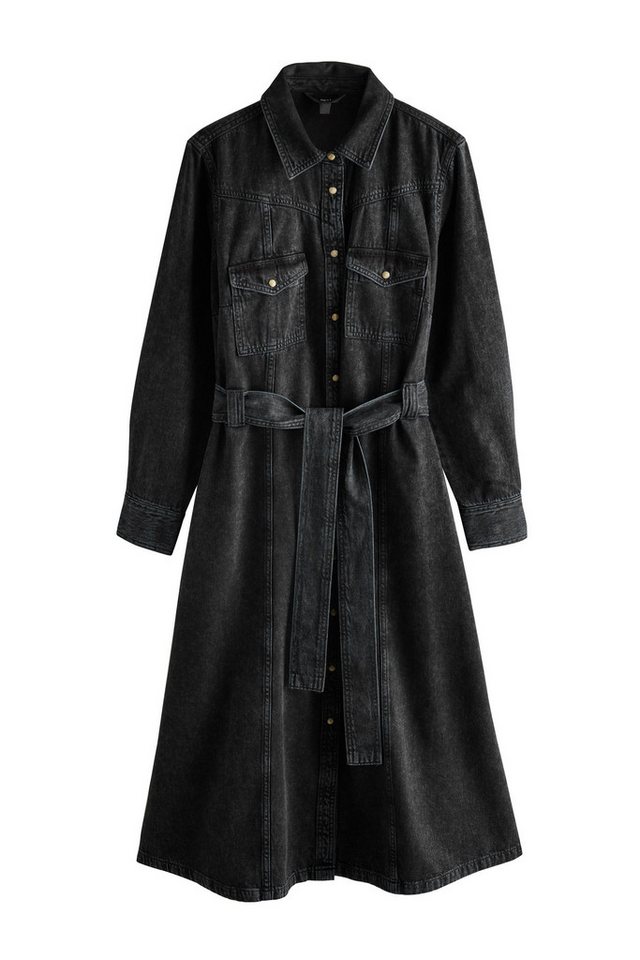 Next Jeanskleid Maxihemdkleid aus Denim für die vollere Brust (1-tlg) von Next