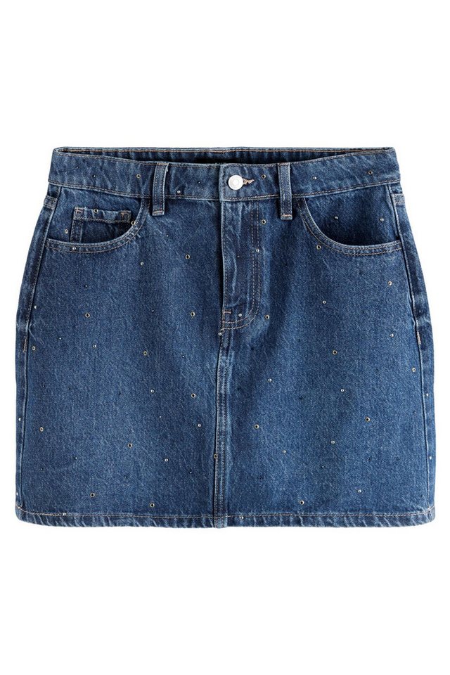 Next Jeansrock Verzierter Jeans-Minirock aus 100 % Baumwolle (1-tlg) von Next