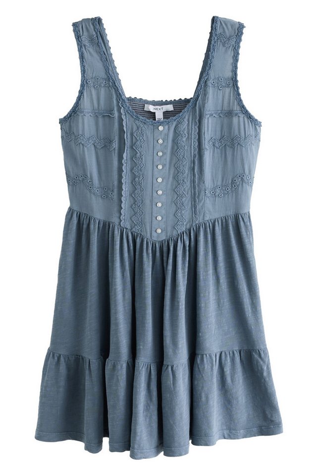 Next Jerseykleid Besticktes Korsettkleid aus 100 % Baumwolle (1-tlg) von Next