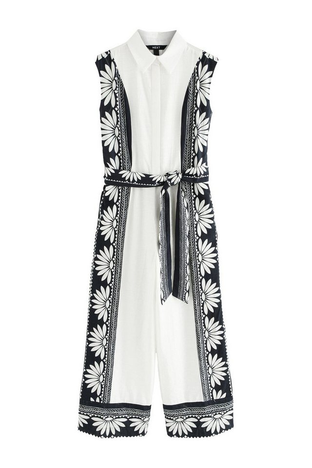 Next Jumpsuit Kurzärmeliger Jumpsuit zum Binden mit Knopfleiste (1-tlg) von Next