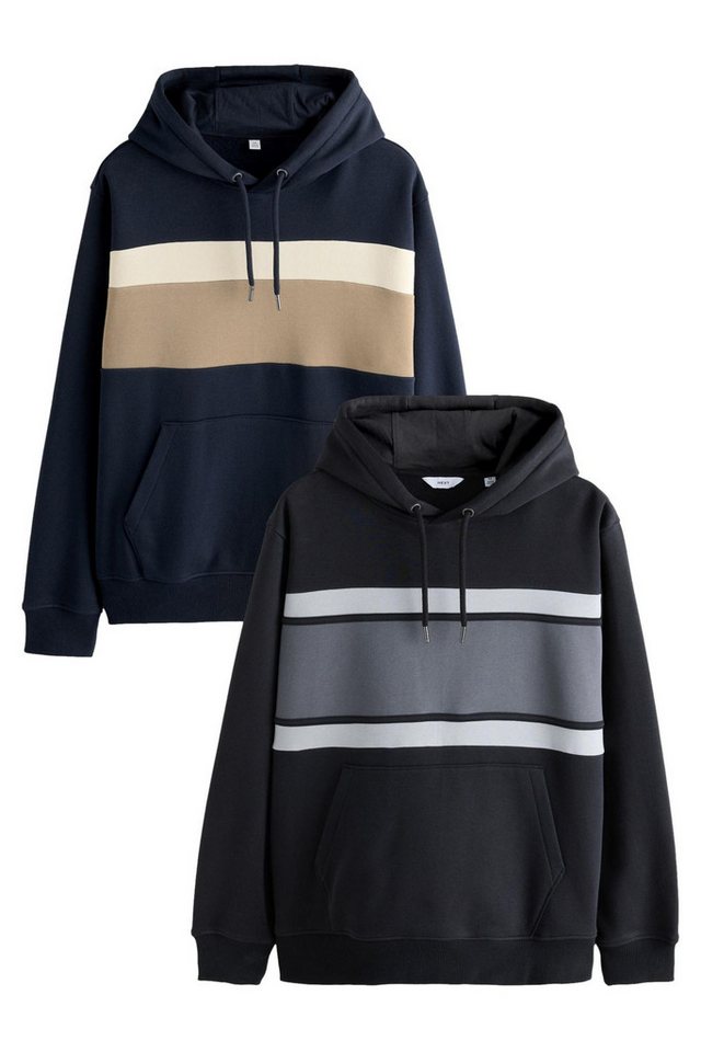 Next Kapuzenpullover Hoodies mit Farbblockdesign, 2er-Pack (2-tlg) von Next