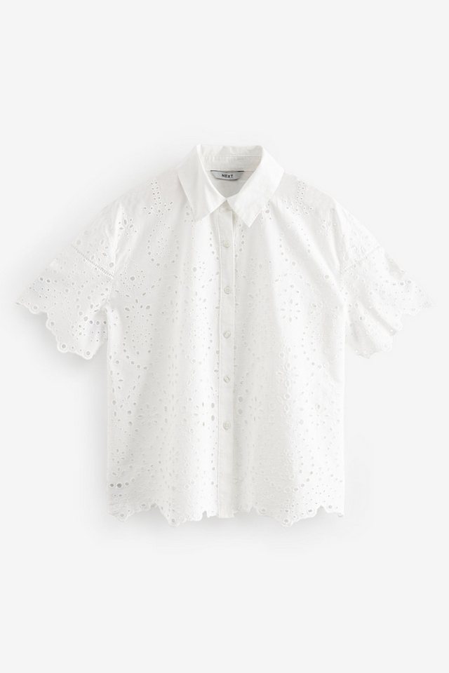 Next Kurzarmbluse Co-Ord Kurzarmhemd mit Lochstickerei (1-tlg) von Next