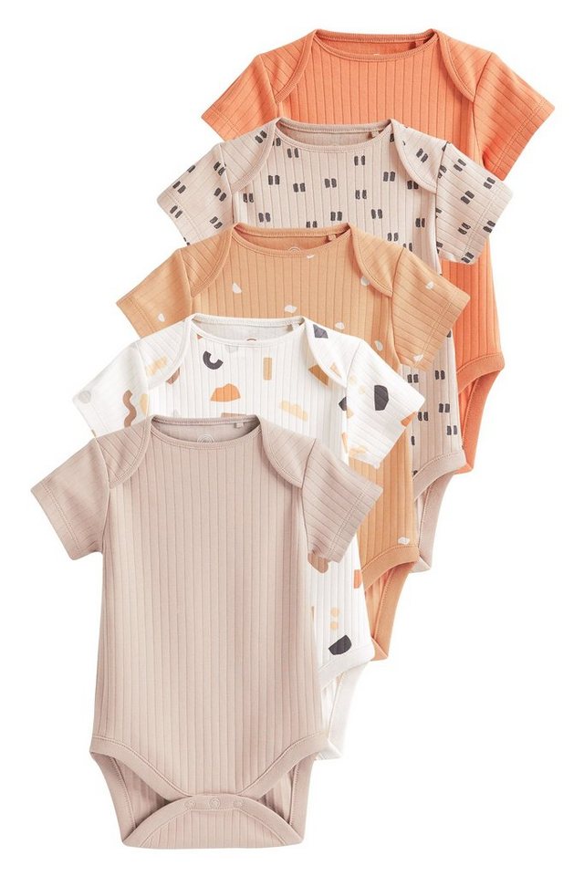 Next Kurzarmbody 5er-Pack gerippter Baby-Bodysuits mit kurzen Arm (5-tlg) von Next