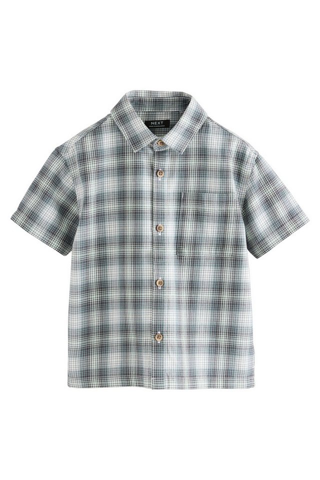 Next Kurzarmhemd Kastiges Kurzarmhemd mit Karomuster aus Baumwolle (1-tlg) von Next