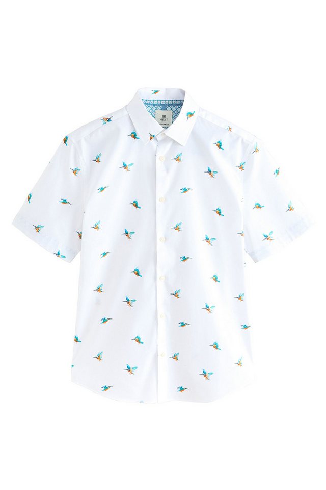 Next Kurzarmhemd Kurzärmeliges Hemd mit Print aus 100 % Baumwolle (1-tlg) von Next
