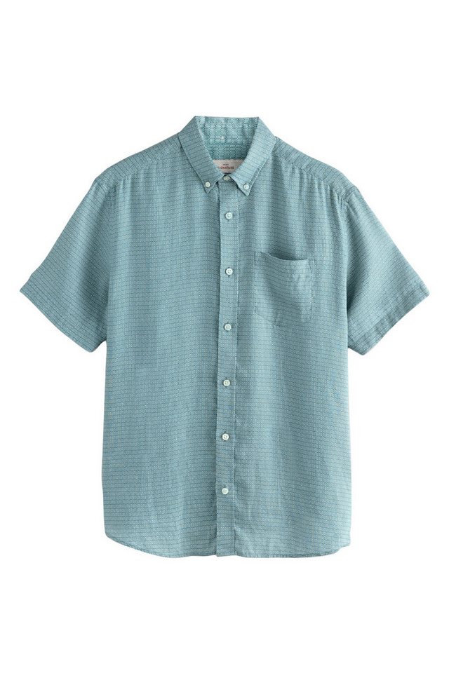 Next Kurzarmhemd Signature Kurzarm-Hemd mit Print aus 100 % Leinen (1-tlg) von Next