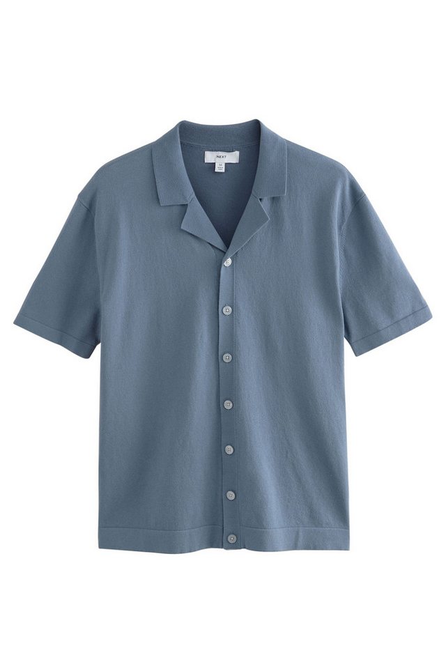 Next Kurzarmhemd Strick-Kurzarmhemd Regular Fit mit Kubakragen (1-tlg) von Next