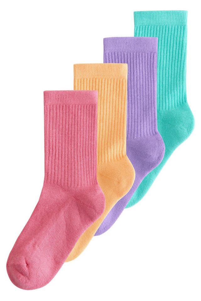 Next Kurzsocken Gerippte Söckchen mit gepolsterter Sohle, 4 Stk. (4-Paar) von Next